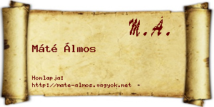 Máté Álmos névjegykártya